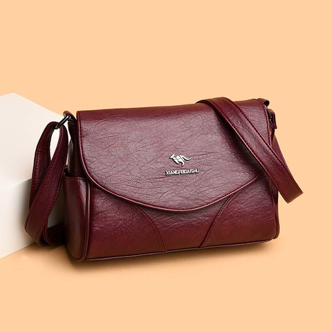 Women Crossbody Bag Litchi Texture Soft PU Leather Flap Shoulder Purse With Adjustable Strap Elegant Casual Handbag