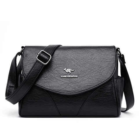 Women Crossbody Bag Litchi Texture Soft PU Leather Flap Shoulder Purse With Adjustable Strap Elegant Casual Handbag