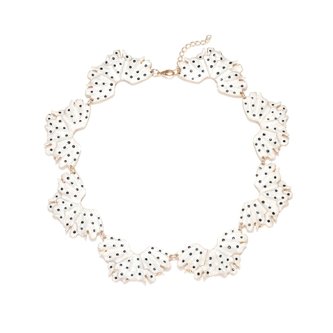 Collana Statement Foglia Smalto Pois Lega Di Zinco Chunky Bib Choker Per Donne Gioielli Di Moda Regalo