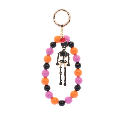 Portachiavi Perline Halloween Lega Smalto Zucca Fantasma Teschio Ragnatela Fascino Decorazione Borsa