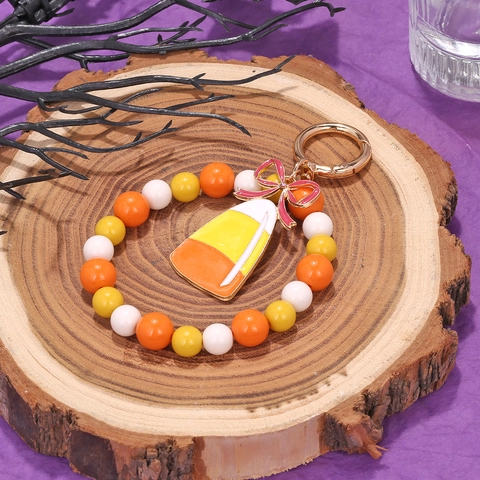 Portachiavi Perline Halloween Lega Smalto Zucca Fantasma Teschio Ragnatela Fascino Decorazione Borsa