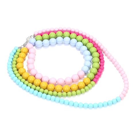 Collier Cascade À Perles Colorées Multi-Rangs Style Bohème Rétro Perles En Résine Bijou Déclaration Pour Femmes