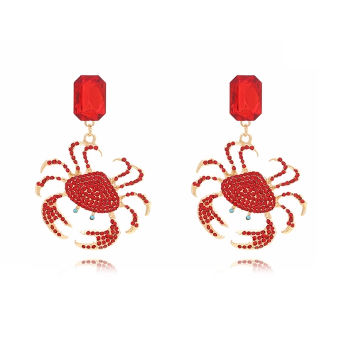 Orecchini Pendenti A Granchio Con Strass Colorati E Cristallo Lega Stile Oceano Gioielli Di Dichiarazione Esagerati Per Donna