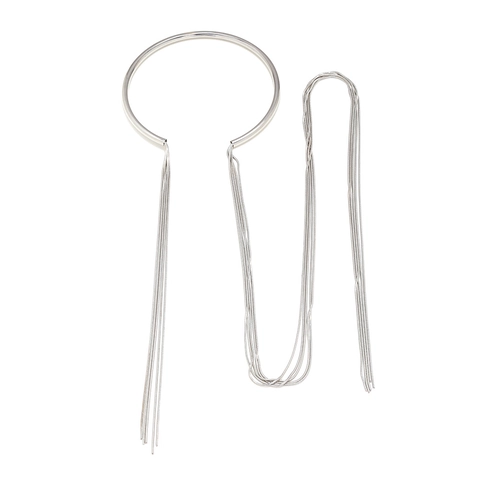 Collier Ras Du Cou En Métal Minimaliste Avec Longues Franges Asymétriques Bijoux En Alliage Pour Femmes Style Fête