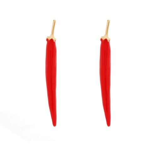 Kreative Chili Paprika Ohrhänger Legierung Emaille Lange Modeschmuck Für Damen Mit Edelstahl Ohrstecker