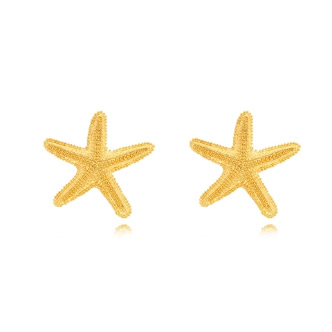 Gouden Zeester Legering Oorbellen Met Roestvrijstalen Oorsteker Maritieme Strandvakantie Stijl Sieraden Voor Vrouwen