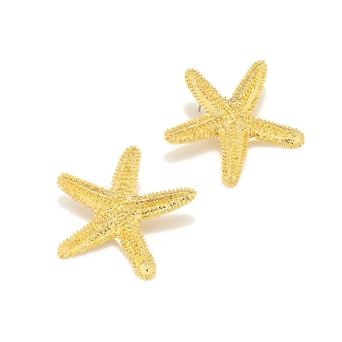 Gouden Zeester Legering Oorbellen Met Roestvrijstalen Oorsteker Maritieme Strandvakantie Stijl Sieraden Voor Vrouwen
