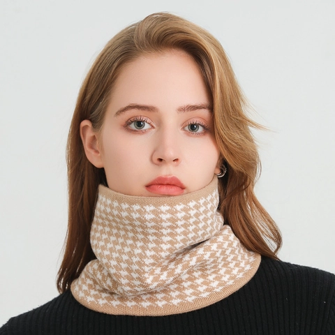 Calentador De Cuello De Punto Pata De Gallo Forro Polar Bufanda Térmica De Invierno Para Hombres Mujeres A Prueba De Viento