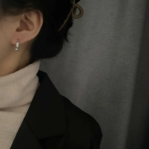 Orecchini A Cerchio Geometrici In Acciaio Inossidabile Design Rettangolare Irregolare Gioielli Minimalisti Per Donne