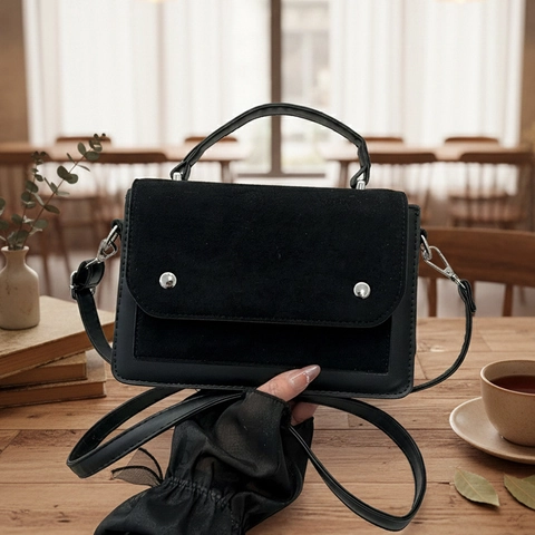 Vintage Patchwork PU Leather Handbags For Women Flap Crossbody Shoulder Bag With Adjustable Strap Top Handle Hand Bag