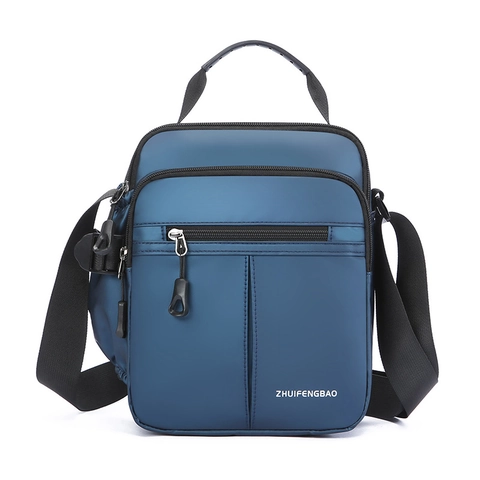 Borsa a Tracolla da Uomo in Nylon Casual Multitasche Idrorepellente Borsa a Spalla Multistrato a Mano per Viaggio Lavoro Quotidiano