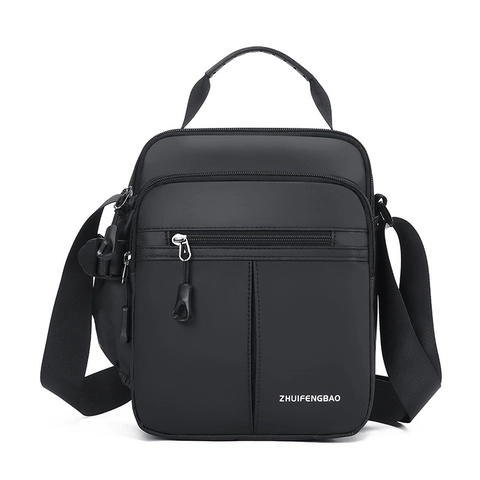Borsa a Tracolla da Uomo in Nylon Casual Multitasche Idrorepellente Borsa a Spalla Multistrato a Mano per Viaggio Lavoro Quotidiano