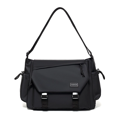 Bolso de Mensajero para Hombre Impermeable Tejido Scuba Techwear Tactical Crossbody Bag Gran Capacidad Urbano Simple Bolso de Hombro Diario