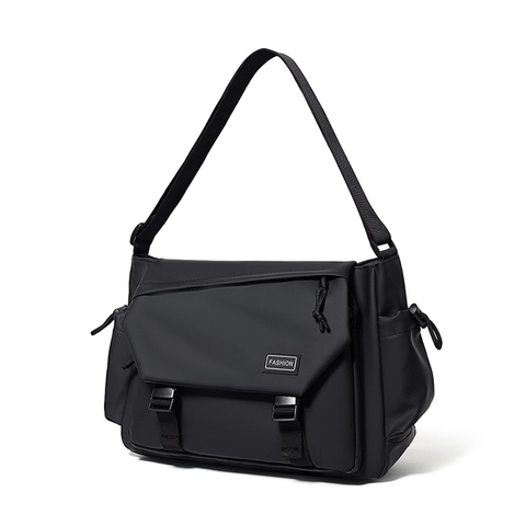 Bolso de Mensajero para Hombre Impermeable Tejido Scuba Techwear Tactical Crossbody Bag Gran Capacidad Urbano Simple Bolso de Hombro Diario