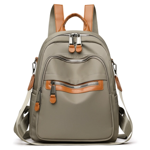 Zaino Da Donna Nylon Resistente All'Acqua Grande Capacità Viaggio Casual Daypack Leggero Multi Tasche Borsa