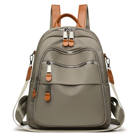 Zaino Donna Moda Nylon Impermeabile Multi-Tasche Casual Viaggio Scuola Leggero Commuter Grande Capacità