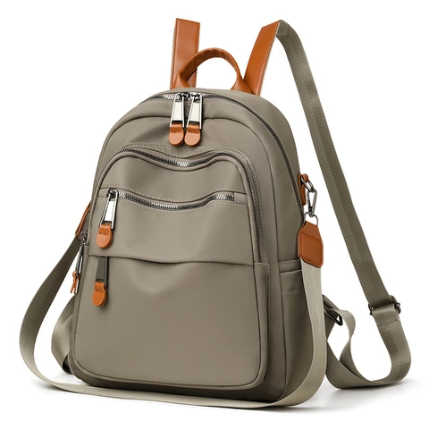 Zaino Donna Moda Nylon Impermeabile Multi-Tasche Casual Viaggio Scuola Leggero Commuter Grande Capacità