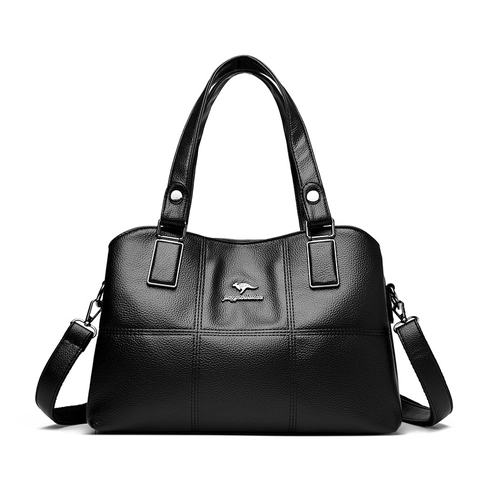 Women Large Capacity Tote Bag Litchi Grain PU Leather Shoulder Crossbody Bag Grid Stitching Commuter Ladies Handbag