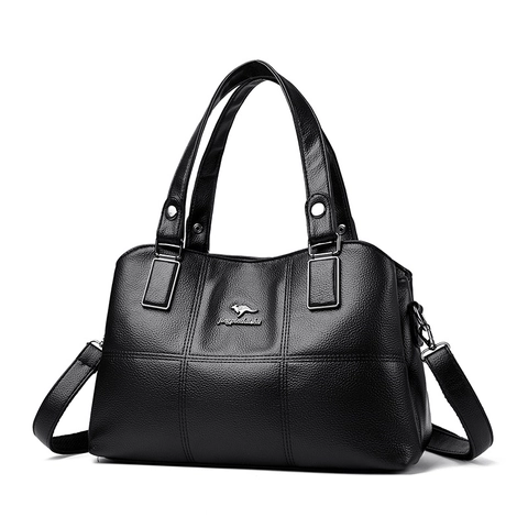 Women Large Capacity Tote Bag Litchi Grain PU Leather Shoulder Crossbody Bag Grid Stitching Commuter Ladies Handbag