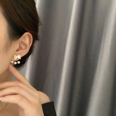 Schleife Künstliche Perlen Steckerohrringe Vergoldetes Kupfer Mit 925 Sterling Silber Ohrstecker Vielseitiger Schmetterling Schmuck Damen