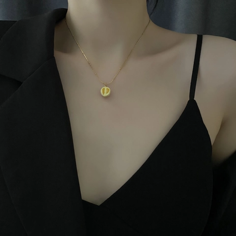 Creatieve Durian Fruit Hanger Ketting Roestvrij Staal Koper Sleutelbeen Ketting Goud Verguld Niche Sieraden Dames
