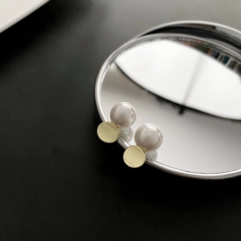 Eleganti Orecchini A Lobo Con Künstliche Perle Imitazione Geometriche Con Perno In Argento Sterling 925 Gioielli Minimalisti