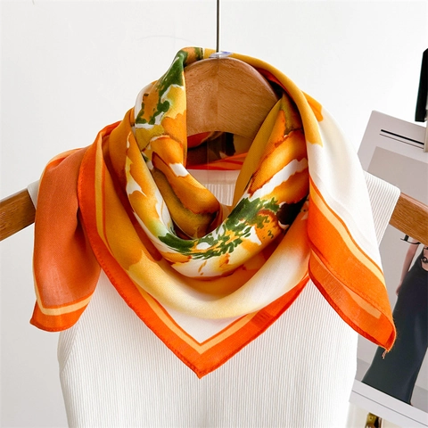 Chinese Stijl Pioenroos Satijnen Bandana Voor Dames Vintage Inkttekening Silk Feel Vierkante Sjaal Elegante Nek Sjaal