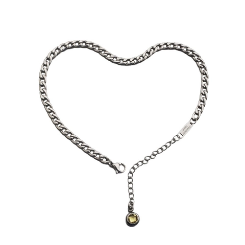 Bracelet De Cheville Gourmette En Acier Inoxydable Pour Femmes Avec Pendentif En Zircone Jaune Bijoux De Plage