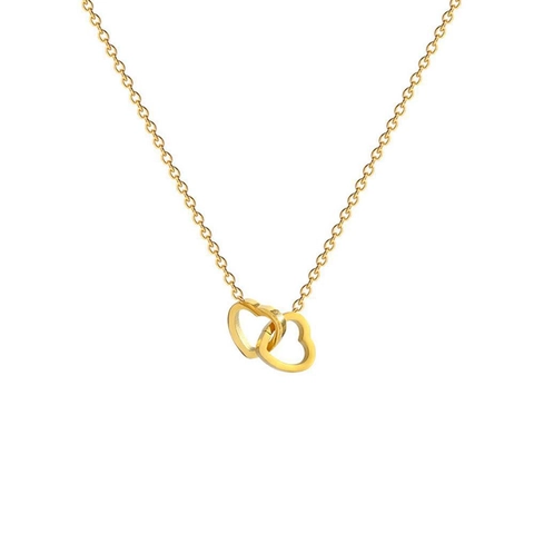 Collana Con Pendente Cuori Intrecciati Acciaio Inossidabile Doppio Cuore Cavo Gioielli Eleganti Per Donna Regalo