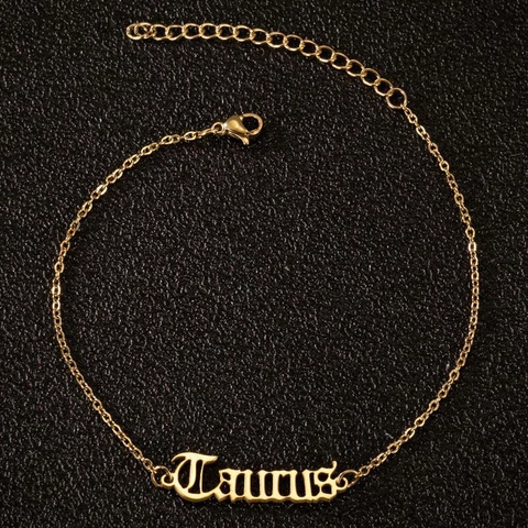 Cavigliera In Acciaio Inossidabile Con Lettera Segno Zodiacale Gotico Per Donna Placcato Oro Argento Gioielli Da Spiaggia