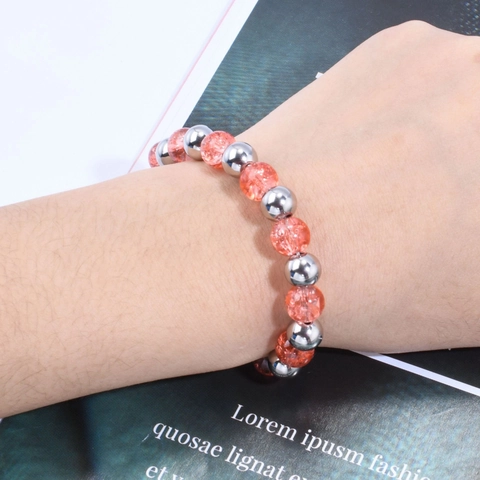 Pulsera De Cuentas Con Charms Acero Inoxidable Perla Artificial Cristal Corazón Cruz Mariposa Estrella Para Mujeres Estilo Boho