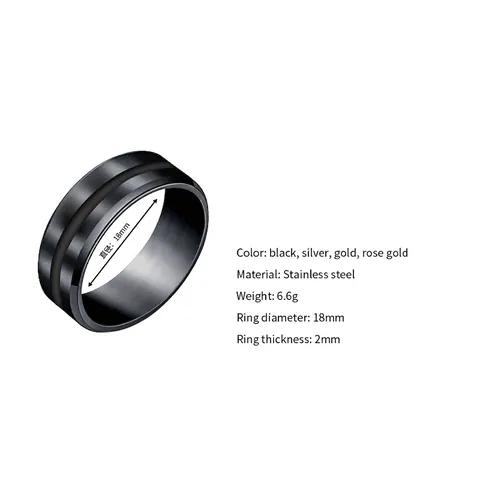 Edelstahl Ring Gebürstete Matte Oberfläche Polierte Mittelrille Hip Hop Nische Design Schmuck Für Herren Damen Unisex