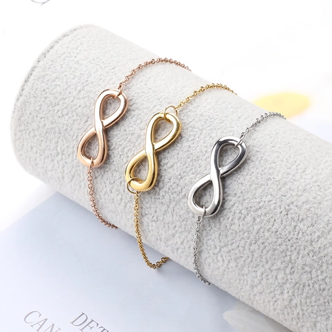 Infinity Symbol Fußkettchen Edelstahl Minimalistisch Verstellbar Sommer Strand Fußschmuck Für Damen Vergoldet Einfach