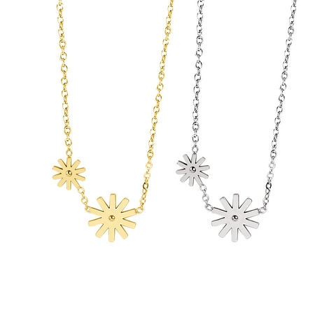 Collana Con Pendente Margherita In Acciaio Inossidabile Delicata Doppia Catena Di Clavicole Floreali Regalo Gioielli Donna
