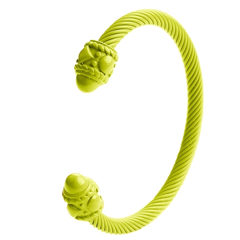 Stainless Steel Cable Twist Bangle Open Adjustable Colorful Enamel Textured Cuff Bracelet Women Trendy Fashion Jewelry