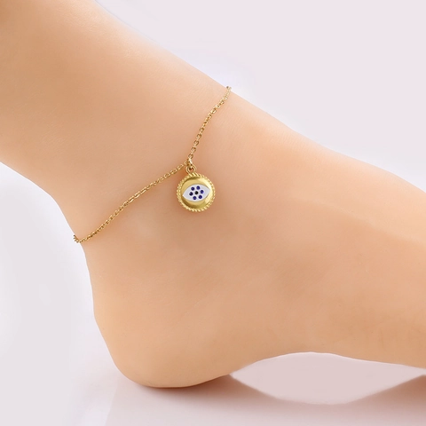 Cavigliera Malocchio Acciaio Inossidabile Catena Regolabile Oro Argento Gioielli Piedi Donne Stile Minimalista Da Spiaggia