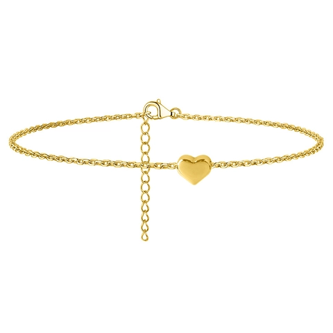 Minimalistischer Herz Anhänger Fußkettchen Edelstahl Poliert Fußkette Strand Schmuck Für Damen Verstellbar