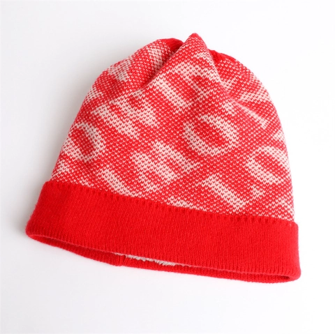 Gorro De Punto Acrílico Nailon Cálido Forro Polar Patrón Jacquard Bloque De Color Dobladillo Acanalado Unisex