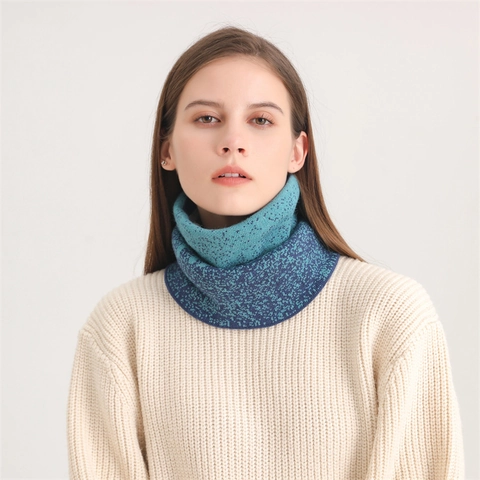 Cache-Col D'Hiver Guêtre Tricotée Acrylique Doublure Polaire Épaissie Chaude Coupe-Vent Élastique Dégradé Jacquard Unisexe Hommes Femmes