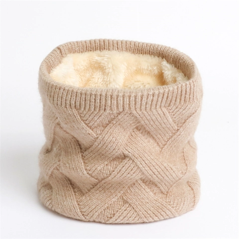 Winter Halswärmer Gestrickter Zopfmuster Fleece Gefütterter Thermischer Schlauchschal Für Herren Damen Outdoor Einfarbig