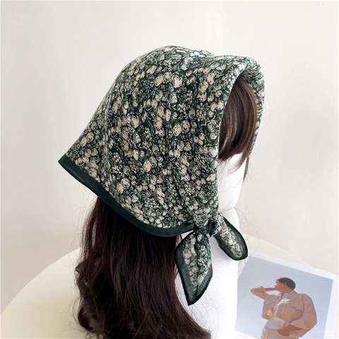 Sciarpa Quadrata Con Stampa Floreale Poliestere Effetto Raso Bandana Vintage Elegante Foulard Per Capelli E Collo Da Donna