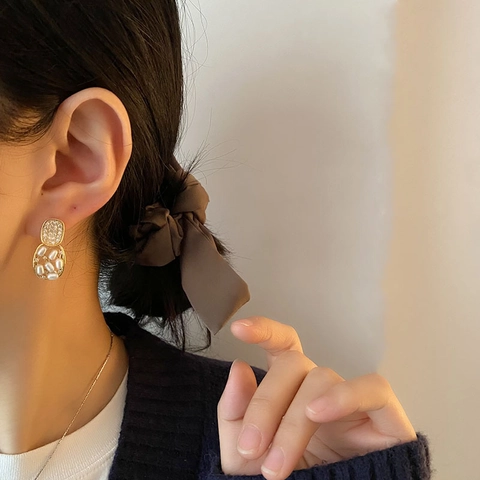 French Retro Artificial Pearl Drop Earrings With 925 Sterling Silver Earring Post Geometric Copper Zircon Jewelry For Women