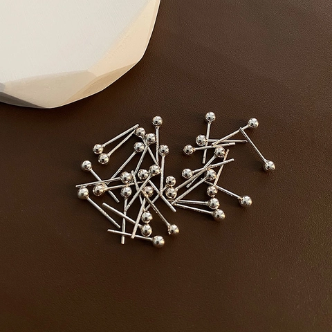 Minimalist Round Ball Stud Earrings 925 Sterling Silver Tiny Bead Piercing Jewelry For Women Daily Wear
