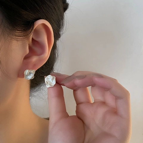 Pendientes De Botón De Camelia Con Poste De Plata De Ley 925 Bañado En Oro Estilo Francés Elegante Para Mujeres
