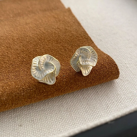 Pendientes De Botón De Camelia Con Poste De Plata De Ley 925 Bañado En Oro Estilo Francés Elegante Para Mujeres
