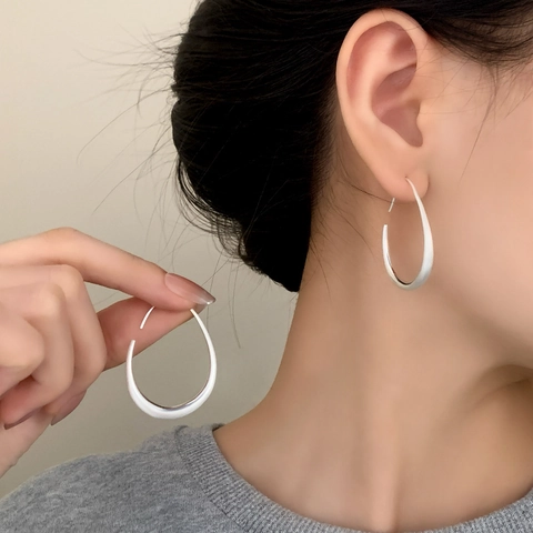 Geometrische Waterdruppel Oorknopjes Geborsteld Koper Mat Druppel Open Creolen Sieraden Voor Dames Dagelijks Minimalistisch Accessoire
