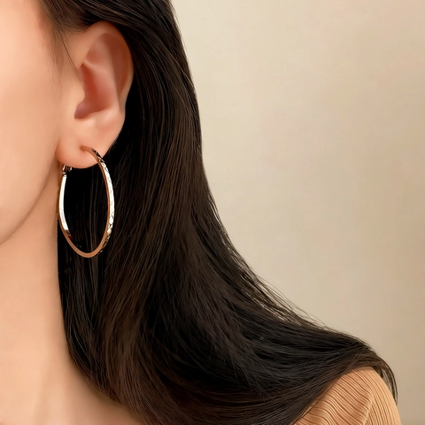 Geometric Diamond Cut Hoop Earrings Brass 18K Gold Plated Fashion Jewelry Minimalist Accessories For Women