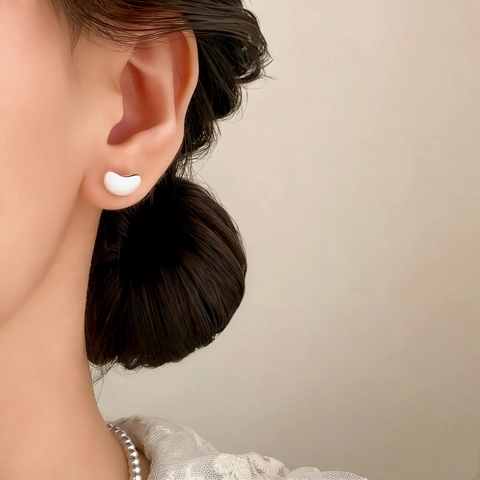 Orecchini A Lobo A Fagiolo Rame Spazzolato Opaco Minimalista Gioielli Minuscoli Per Donne Pendolarismo Quotidiano Semplice Accessorio Lucidato Elegante