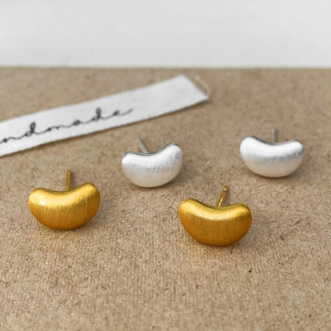 Orecchini A Lobo A Fagiolo Rame Spazzolato Opaco Minimalista Gioielli Minuscoli Per Donne Pendolarismo Quotidiano Semplice Accessorio Lucidato Elegante