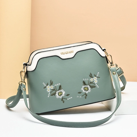Bolso Bandolera De Mujer De Cuero PU Con Bordado Floral Bolso De Hombro Con Diseño De Margarita Y Correa Ajustable